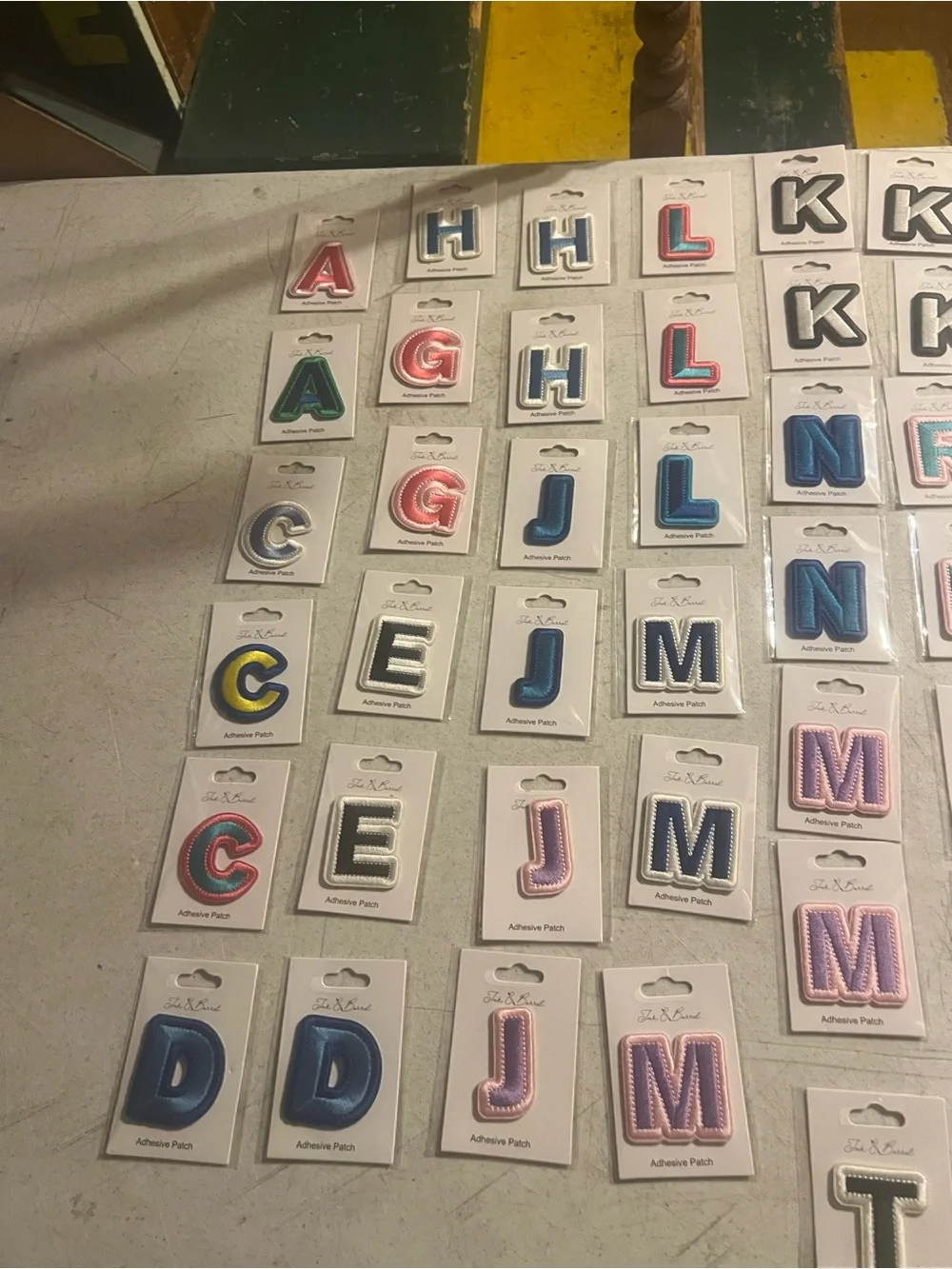 Assorted Letter Embroidered Wall Patches - Multi Color #6